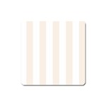 Vertical Stripes - White and Linen Magnet (Square)