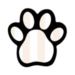 Vertical Stripes - White and Linen Magnet (Paw Print)