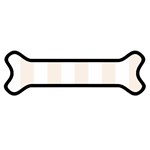 Vertical Stripes - White and Linen Magnet (Dog Bone)