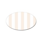Vertical Stripes - White and Linen Sticker Oval (100 pack)