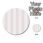 Vertical Stripes - White and Linen Multi-purpose Cards (Round)