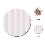 Vertical Stripes - White and Linen Playing Cards (Round)