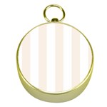 Vertical Stripes - White and Linen Gold Compass