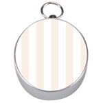 Vertical Stripes - White and Linen Silver Compass