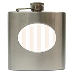 Vertical Stripes - White and Linen Hip Flask (6 oz)