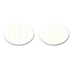 Vertical Stripes - White and Ivory Cufflinks (Oval)