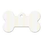 Vertical Stripes - White and Ivory Dog Tag Bone (One Side)