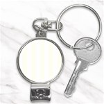 Vertical Stripes - White and Ivory Nail Clippers Key Chain