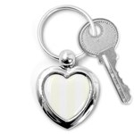 Vertical Stripes - White and Ivory Key Chain (Heart)