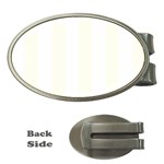 Vertical Stripes - White and Ivory Money Clip (Oval)