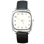 Vertical Stripes - White and Ivory Square Metal Watch