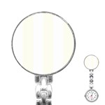 Vertical Stripes - White and Ivory Stainless Steel Nurses Watch