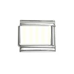 Vertical Stripes - White and Ivory Italian Charm (9mm)