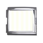 Vertical Stripes - White and Ivory Mega Link Italian Charm (18mm)