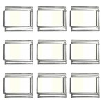 Vertical Stripes - White and Ivory 9mm Italian Charm (9 pack)
