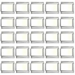 Vertical Stripes - White and Ivory 9mm Italian Charm (25 pack)