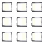 Vertical Stripes - White and Ivory Mega Link Italian Charm (9 pack)
