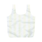 Vertical Stripes - White and Ivory Full Print Recycle Bag (M)