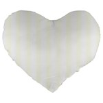 Vertical Stripes - White and Ivory Large 19  Premium Heart Shape Cushion