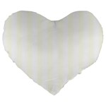 Vertical Stripes - White and Ivory Large 19  Premium Flano Heart Shape Cushion
