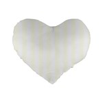 Vertical Stripes - White and Ivory Standard 16  Premium Heart Shape Cushion