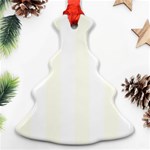 Vertical Stripes - White and Ivory Christmas Tree Ornament (Two Sides)