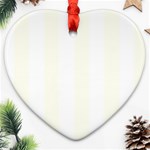 Vertical Stripes - White and Ivory Ornament (Heart)