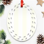 Vertical Stripes - White and Ivory Ornament (Bell) Ornament (Oval Filigree)