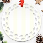 Vertical Stripes - White and Ivory Round Filigree Ornament (Two Sides)