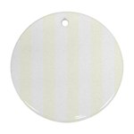 Vertical Stripes - White and Ivory Ornament (Round)