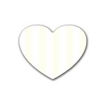 Vertical Stripes - White and Ivory Rubber Coaster (Heart)