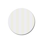 Vertical Stripes - White and Ivory Rubber Round Coaster (4 pack)