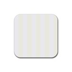 Vertical Stripes - White and Ivory Rubber Coaster (Square)
