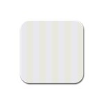 Vertical Stripes - White and Ivory Rubber Square Coaster (4 pack)