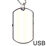 Vertical Stripes - White and Ivory Dog Tag USB Flash (One Side)