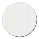 Vertical Stripes - White and Ivory Round Mousepad