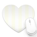 Vertical Stripes - White and Ivory Heart Mousepad