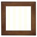 Vertical Stripes - White and Ivory Framed Tile