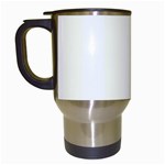 Vertical Stripes - White and Ivory Travel Mug (White)