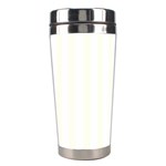 Vertical Stripes - White and Ivory Stainless Steel Travel Tumbler