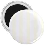 Vertical Stripes - White and Ivory 3  Magnet