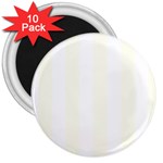 Vertical Stripes - White and Ivory 3  Magnet (10 pack)