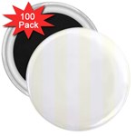 Vertical Stripes - White and Ivory 3  Magnet (100 pack)