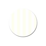 Vertical Stripes - White and Ivory Magnet 3  (Round)