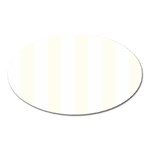 Vertical Stripes - White and Ivory Magnet (Oval)