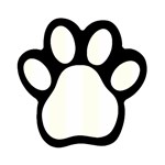Vertical Stripes - White and Ivory Magnet (Paw Print)
