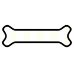 Vertical Stripes - White and Ivory Magnet (Dog Bone)