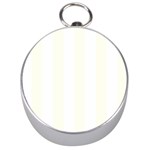 Vertical Stripes - White and Ivory Silver Compass