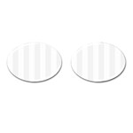 Vertical Stripes - White and White Smoke Cufflinks (Oval)