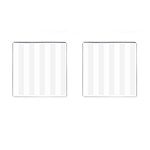 Vertical Stripes - White and White Smoke Cufflinks (Square)